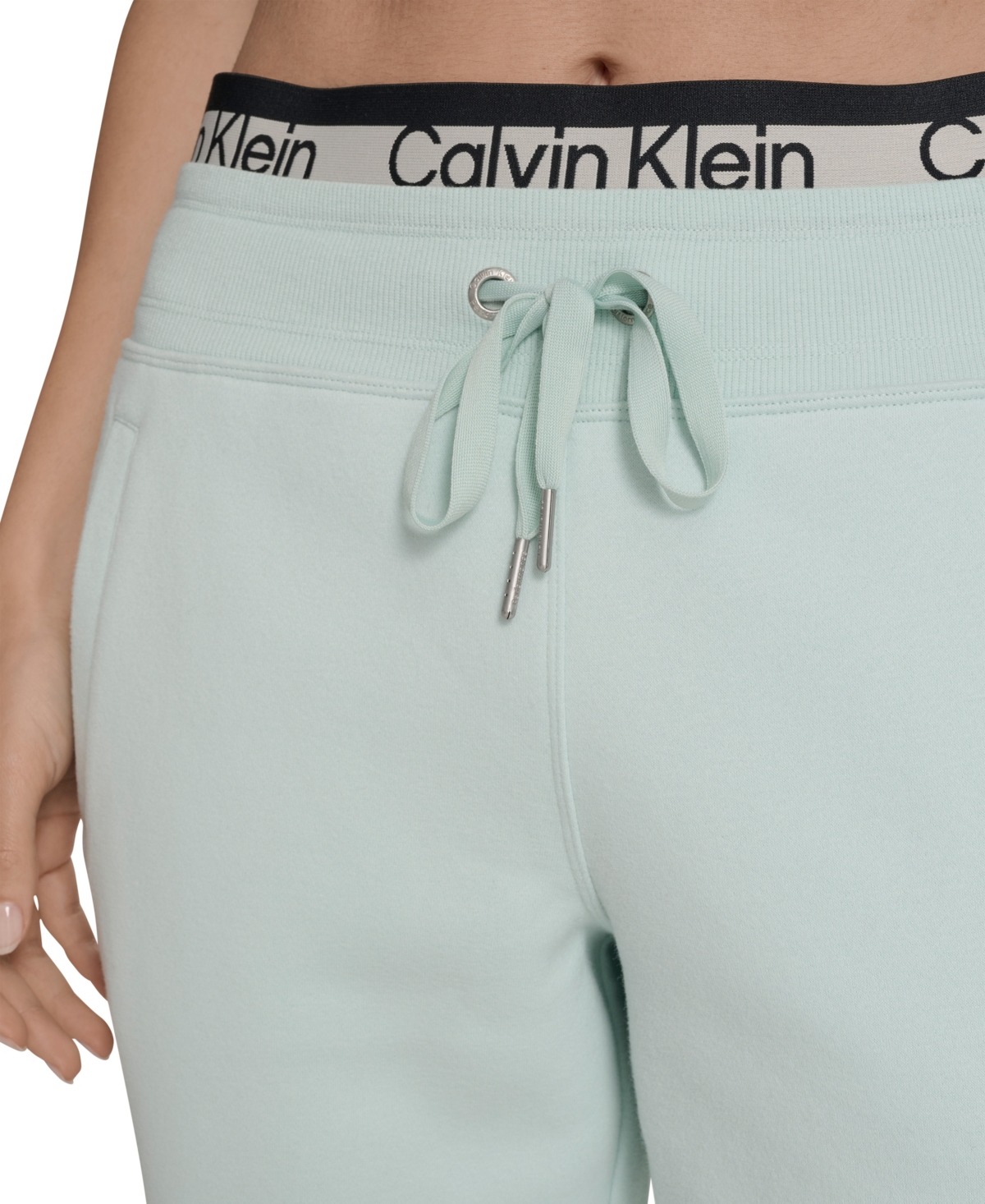 Calvin Klein Women's Performance Logo Stripe Jogger Sweatpants In Green