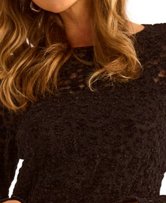 Women's Lace Ruffle Detail Top