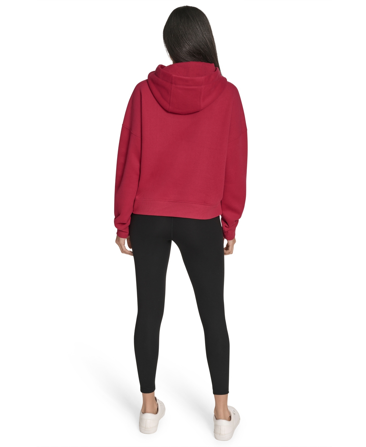 Calvin Klein Women's Performance Metallic Outline Logo Fleece Hoodie In Red
