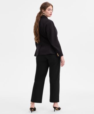 Plus Size Mid-Rise Pull-On Straight-Leg Pants, Created for Macy's 