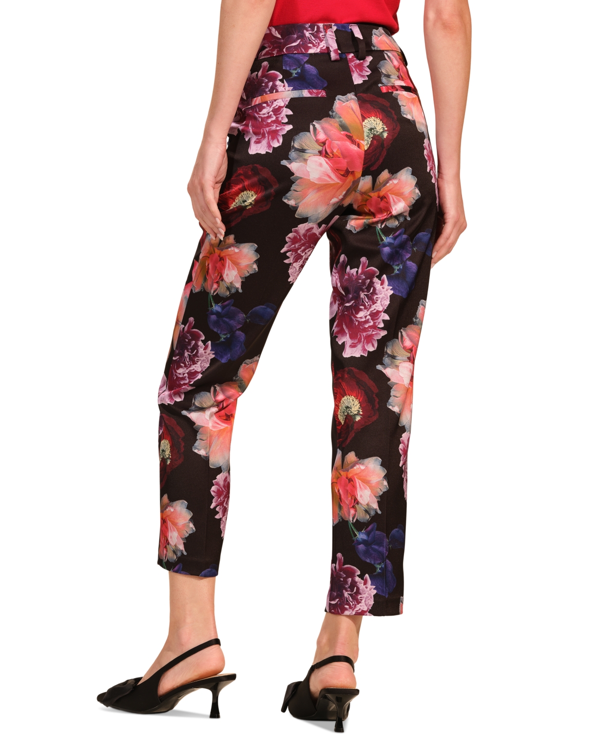 Isaac Mizrahi Women's Straight Leg Satin Pants In Multi