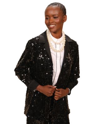 Women's Sequin Button Down Long Sleeves Top