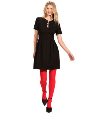 Women's Short Sleeve Ponte Mini Dress