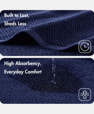 Diagonal Ribbed Cotton 6-Pc. Washcloths Set