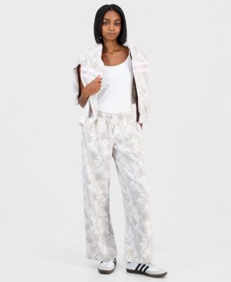 Madden Girl - Juniors' High-Rise Wide-Leg Fleece Sweatpants