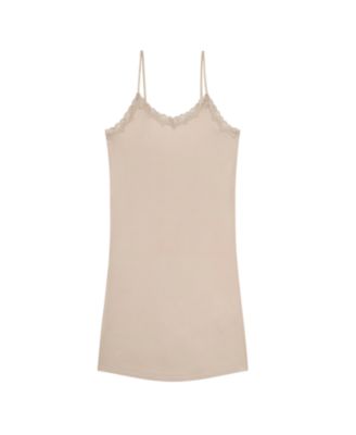 Women's Silk Blend Slip with Lace Trim