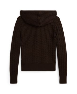 Polo Ralph Lauren Girls' 7-16 Mini-Cable Full-Zip Hoodie - Macy's