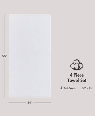 Diagonal Ribbed Cotton 4-Pc. Bath Towel Set