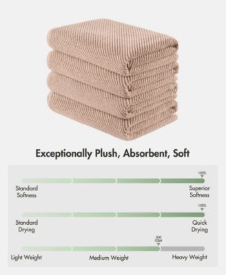 Diagonal Ribbed Cotton 4-Pc. Bath Towel Set