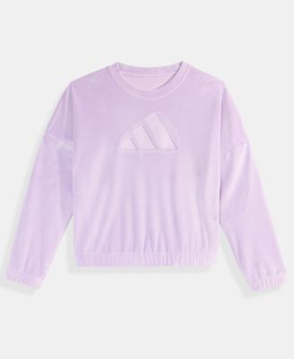 Big Girl S-XL Long Sleeve Velour Crewneck Pullover Sweatshirt