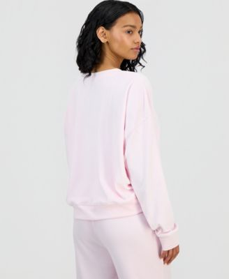 Juniors' Cherry Coke Embroidered Velour Sweatshirt