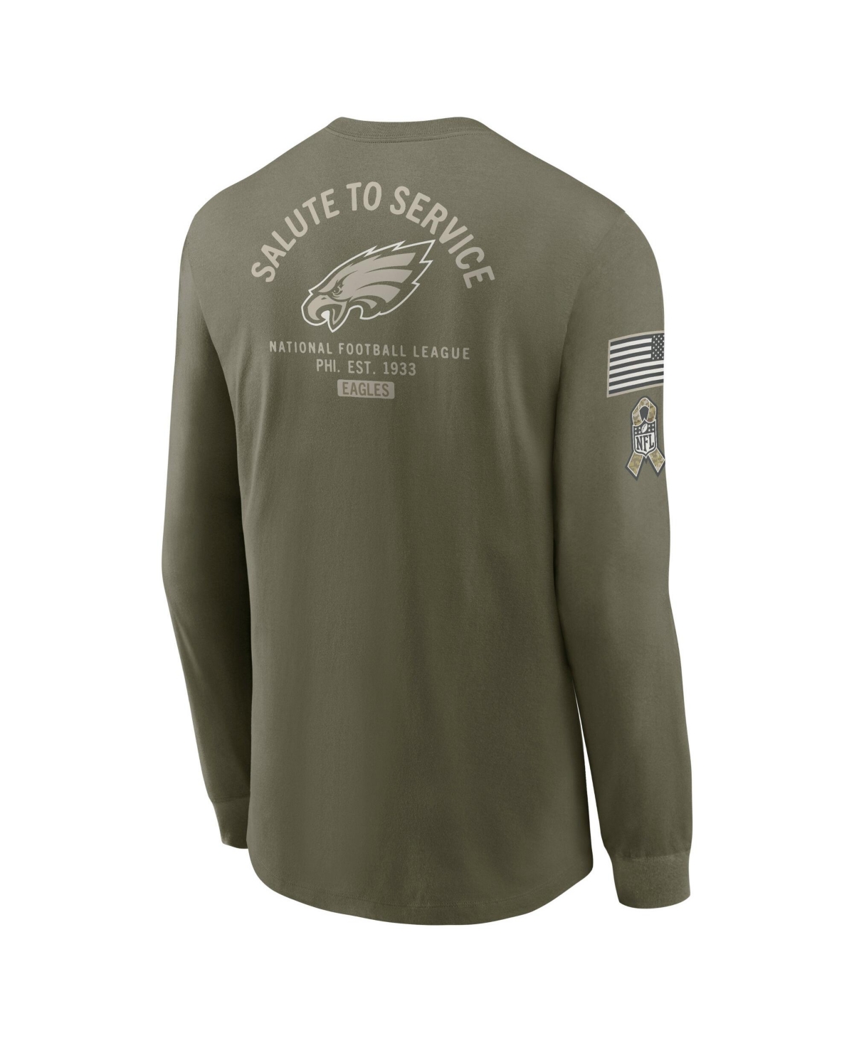 Nike Men's Olive Philadelphia Eagles 2025 Salute to Service Long Sleeve T-Shirt