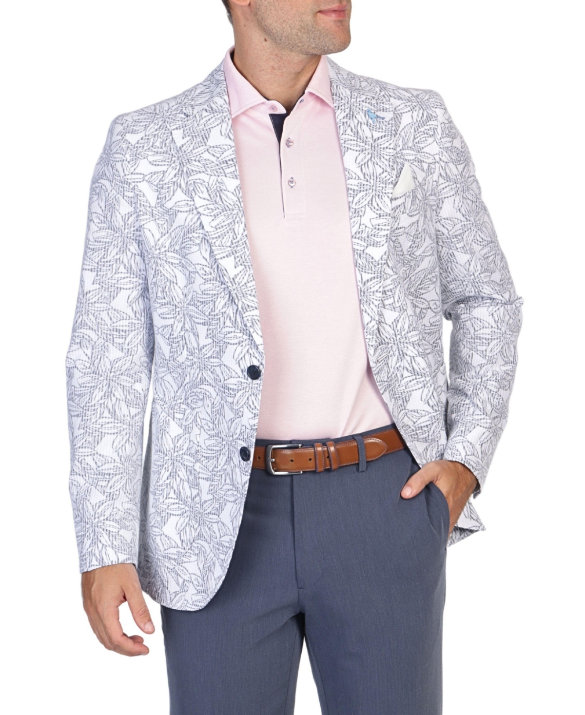 Tailorbyrd Men's Floral Striped Unlined Sport Coat