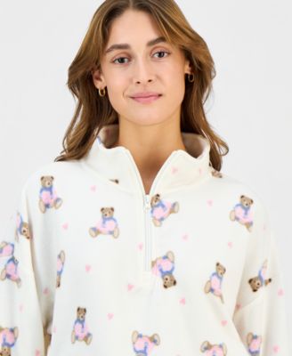 Juniors' Polar Fleece Quarter-Zip Sweatshirt