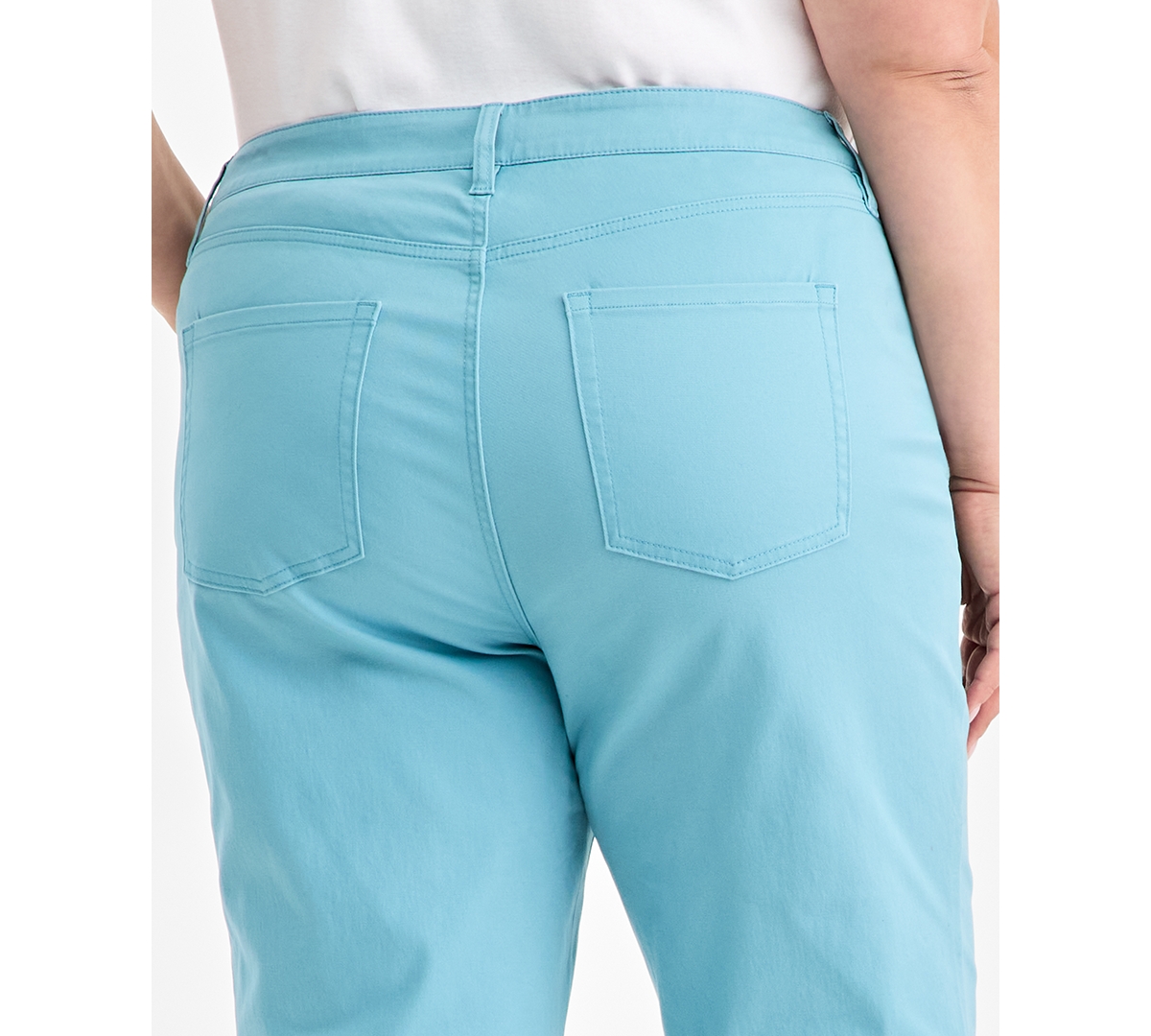 Style & Co Plus Size Curvy Roll-cuff Capri Jeans, Created For Macy's In Blue