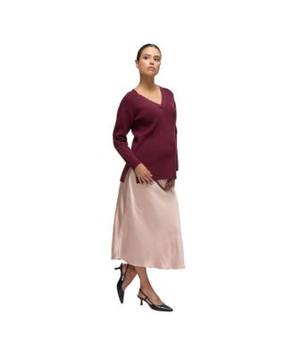 Maternity Satin Midi Skirt