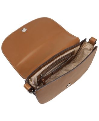 Denim Raised Horseshoe Crossbody Flap