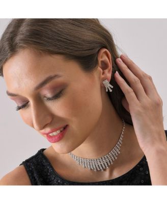 Silver-Plated Stone Jewellery Set