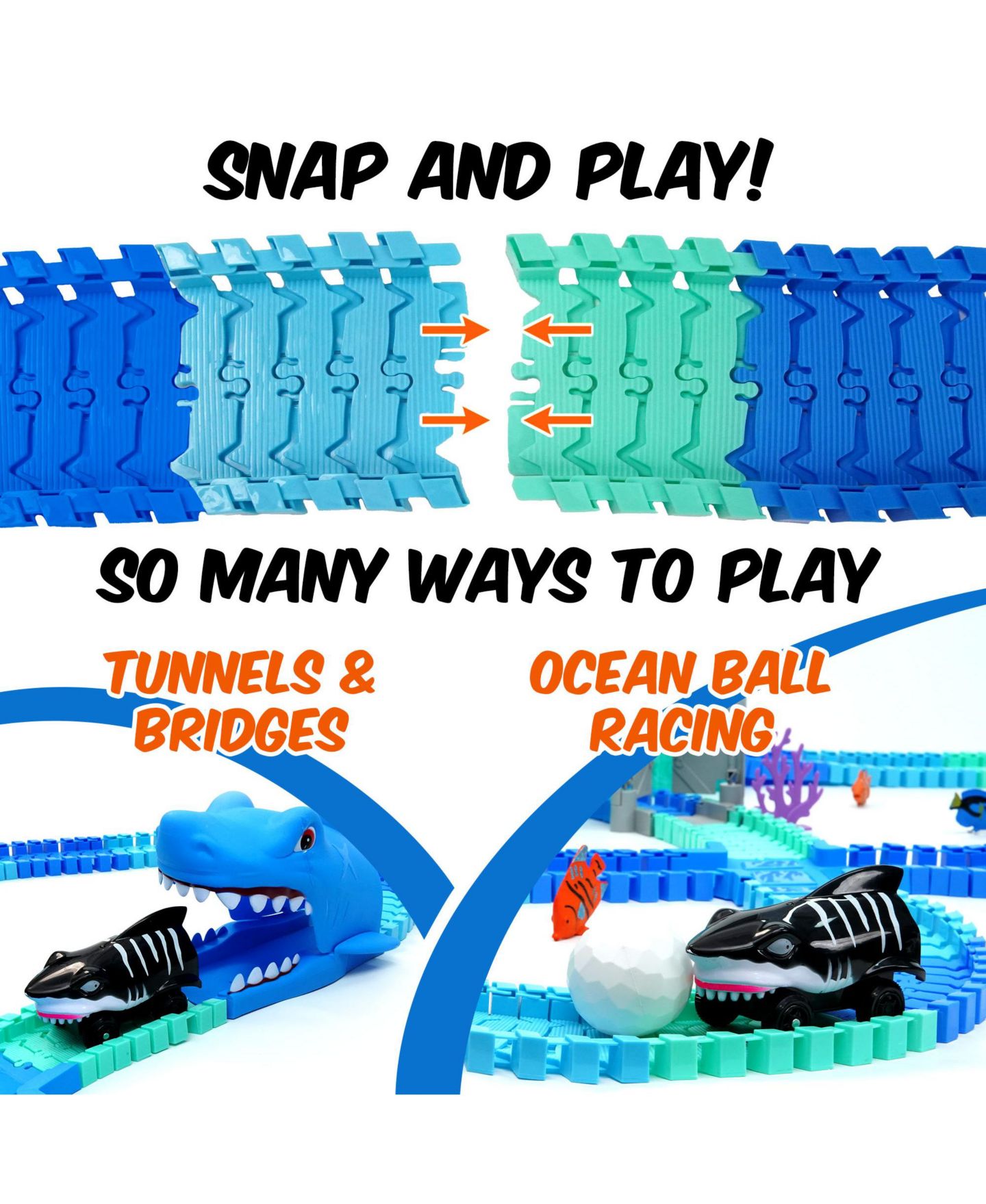 Детские конструкторы USA Toyz Ocean Speedway Track Set 265-Piece Building Set, Ages 3+ — фото 4