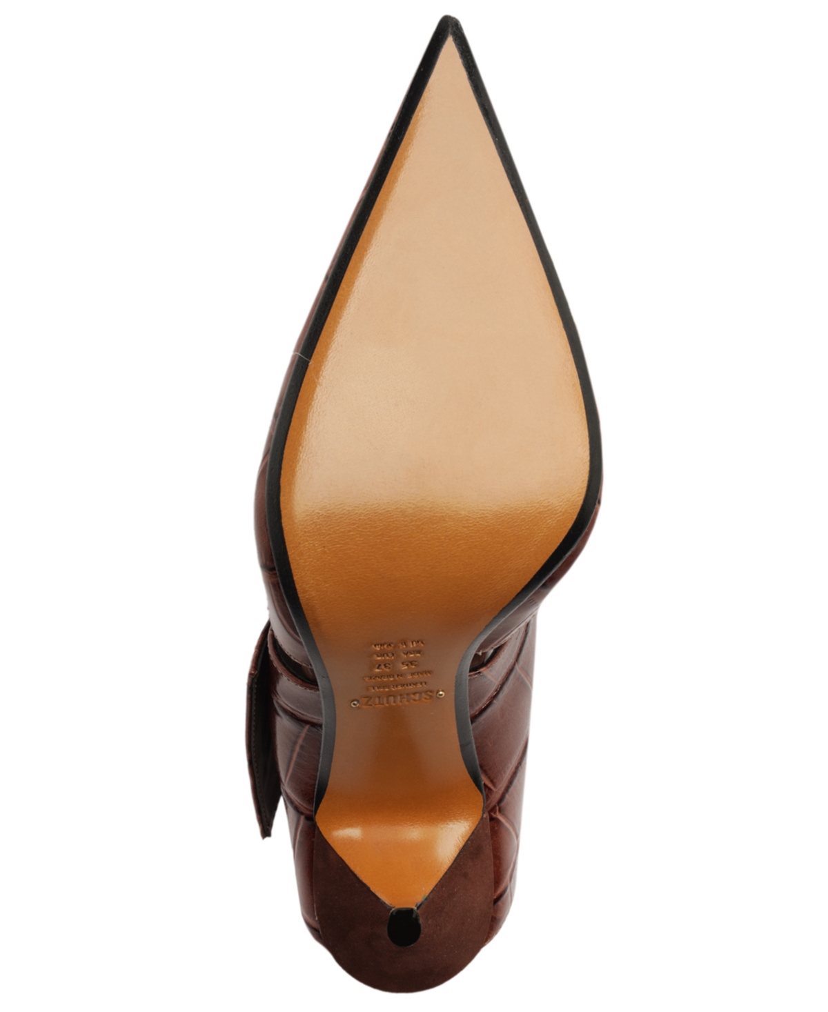 Schutz Beatrix Pointed Toe Mule In Brown