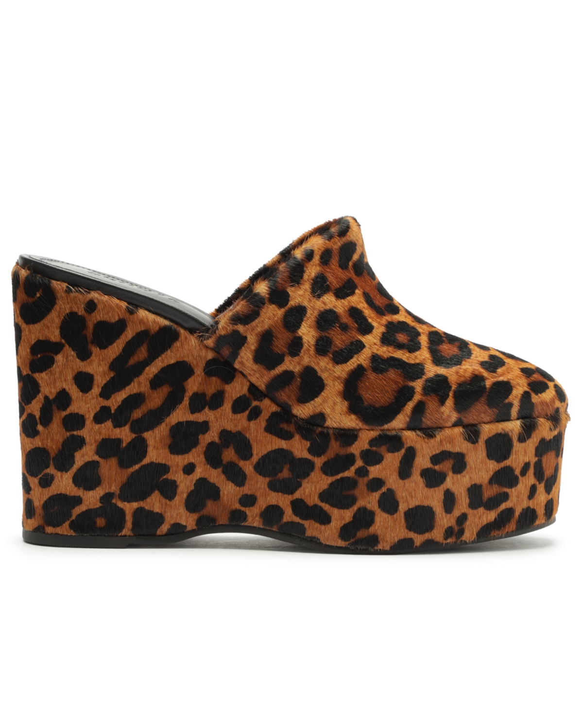 Schutz Sierra Leopard-print Calf Hair Platform Mules In Brown