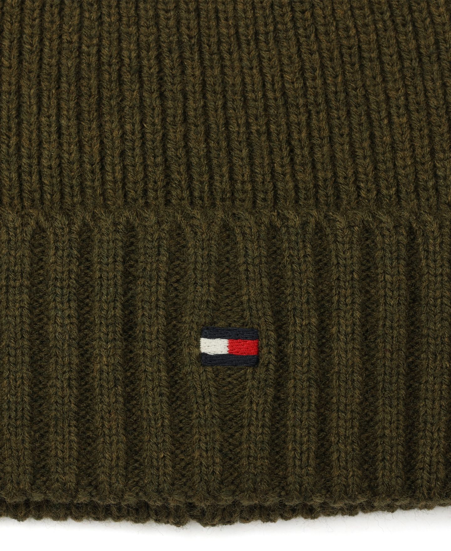 Мужской головной убор Tommy Hilfiger Core Flag Rib Cuff Hat, цвет: Армейский зелёный — фото 4