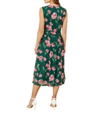 Women's Floral Mesh Midi Skater Dress