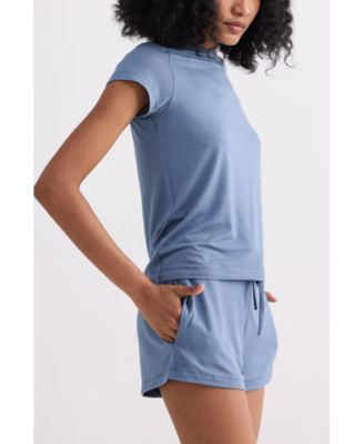 Women's Essential Short Sleeve Tee Set in Blue