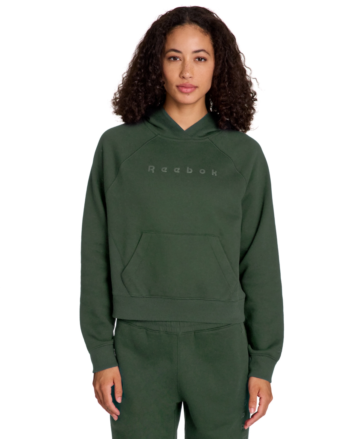 Reebok Women's Kangaroo Pocket Hoodie In Green