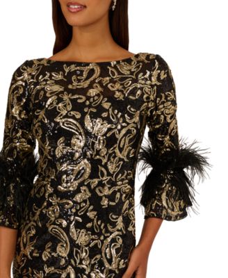 Women's Sequin Embroidered Midi Dress