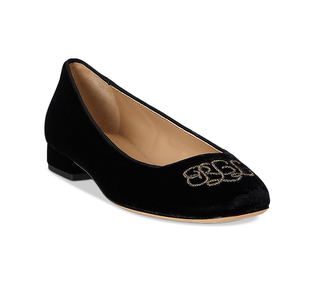 Ralph Lauren Women's Emellie Logo Plaid Ballet Flats In Black