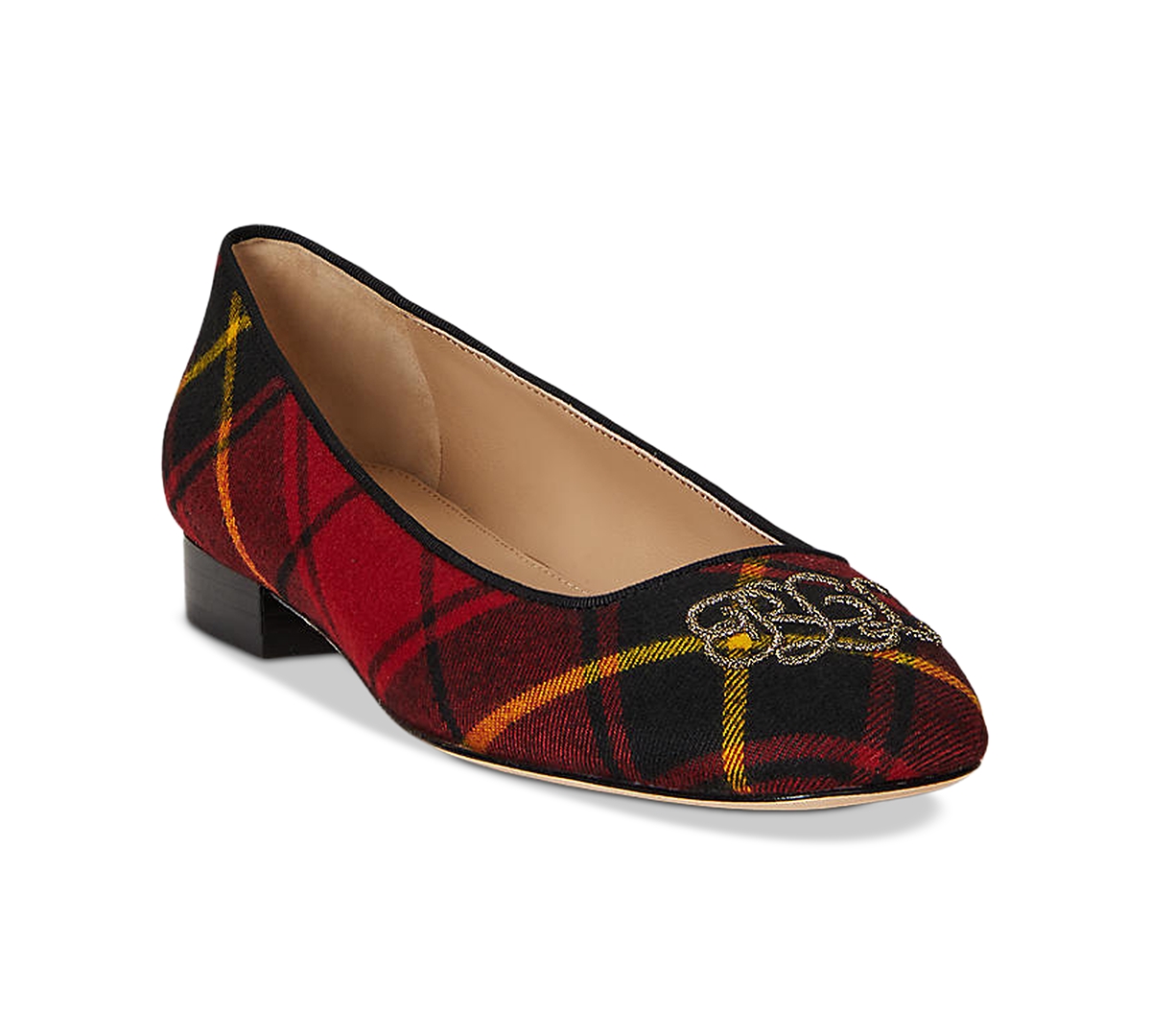 Ralph Lauren Women's Emellie Logo Plaid Ballet Flats