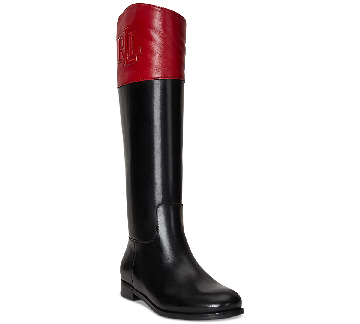 Ralph Lauren Women's Justine Ii Two-tone Leather Riding Boots