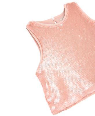7-16 Sequin Pailette Sleeveless Tank Top