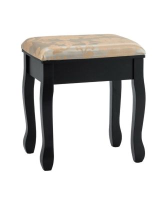 Makeup Vanity Set with Mirror and Cushioned Stool