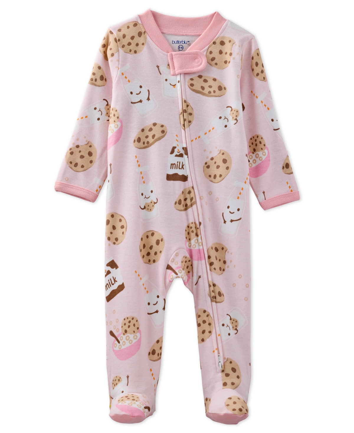 Butterblu Baby Scout Sleep And Play Bodysuit In Pink