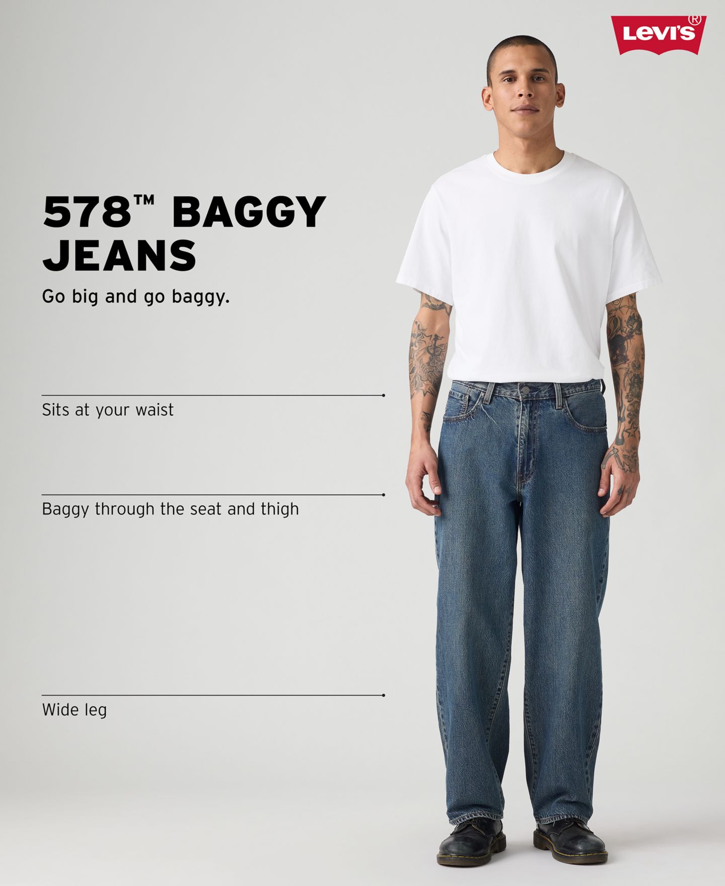 Мужские джинсы Levi's Premium 578 Baggy, цвет: Камуфляжный — фото 6