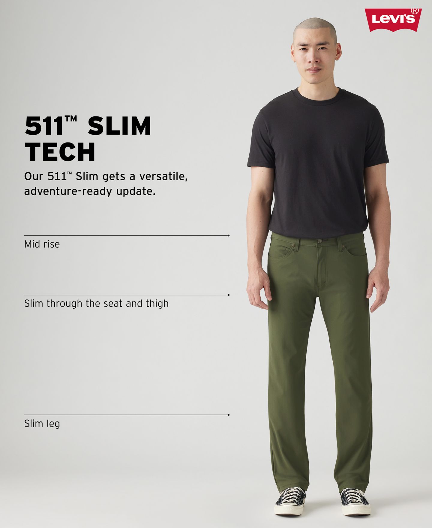 Мужские брюки Levi's 511 Slim-Fit Flex-Tech, цвет: Коричневый орех — фото 3