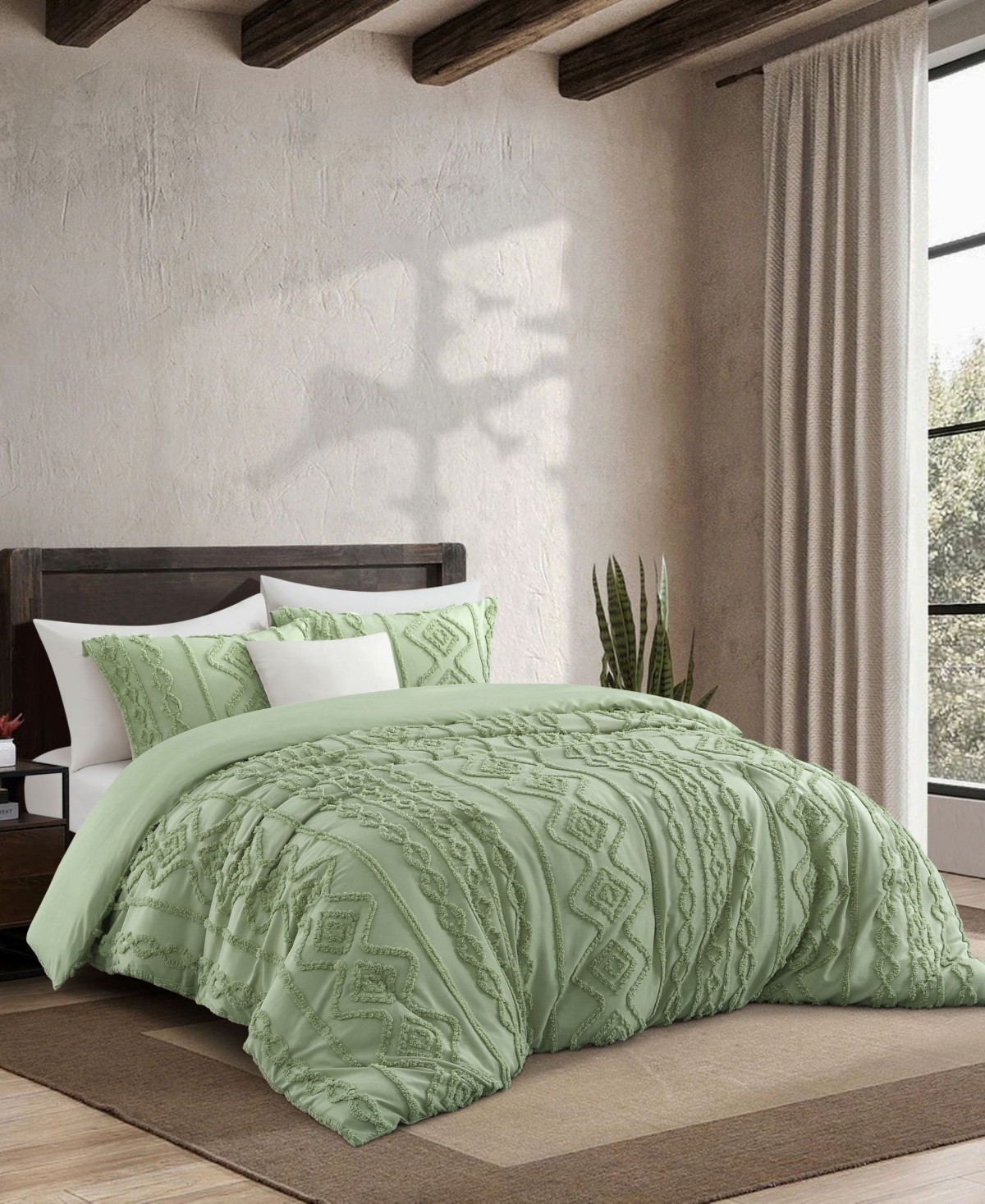 Stratford Park Aluma Geometric 3-pc. Comforter Set, King In Green