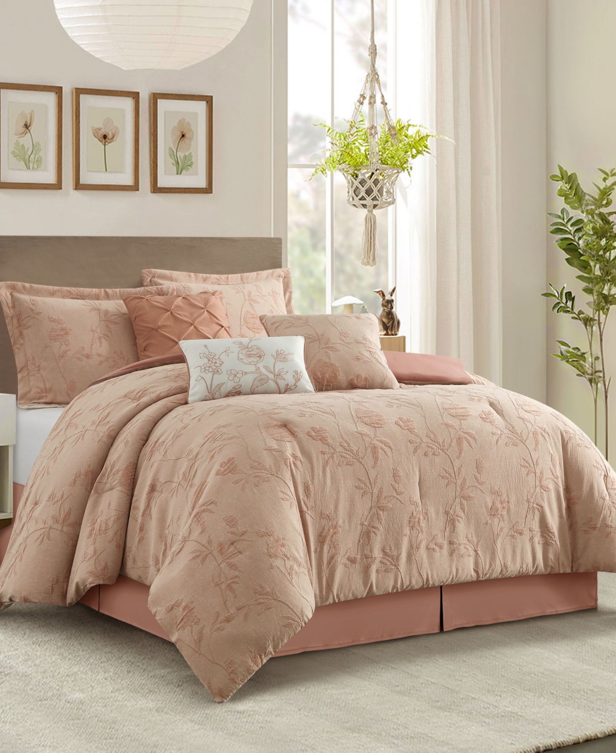 Stratford Park Kursia Floral 7-pc. Comforter Set, King In Pink