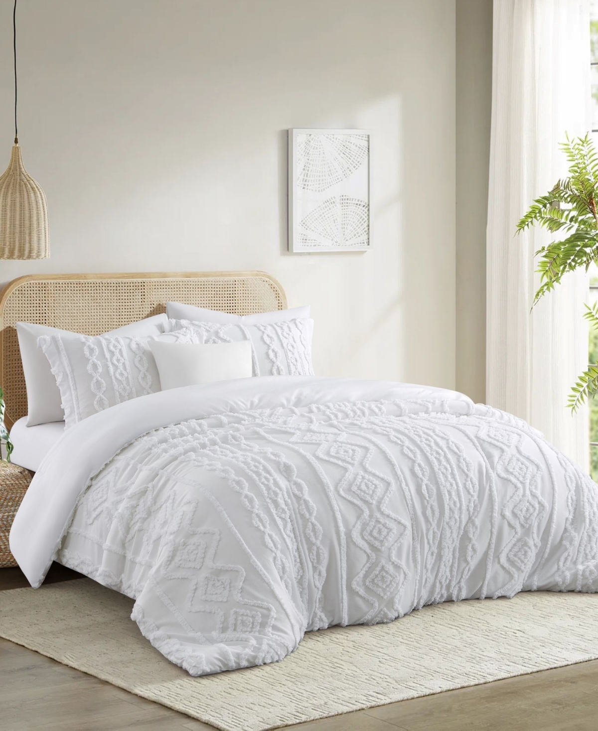 Stratford Park Aluma Geometric 3-pc. Comforter Set, Full In White
