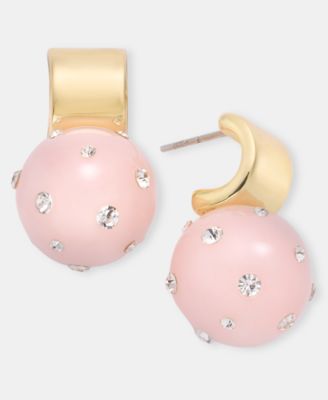 On 34th - Pav&eacute; Bead Charm Hoop Earrings