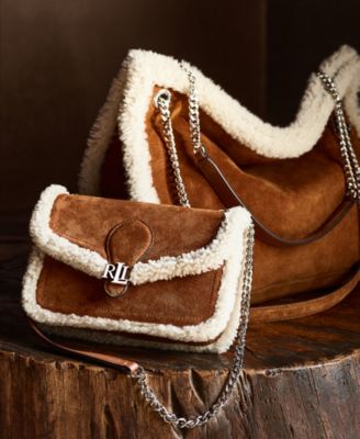 Shearling-Trim Suede Large Bradley Tote Bag