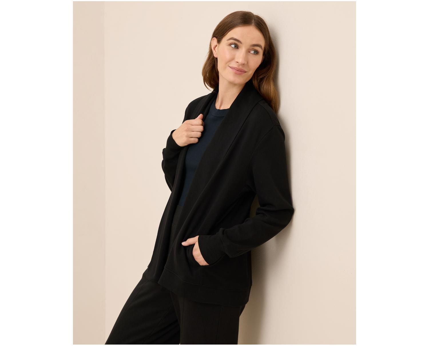 Women's Organic Cotton Airplane Short Drape Cardigan