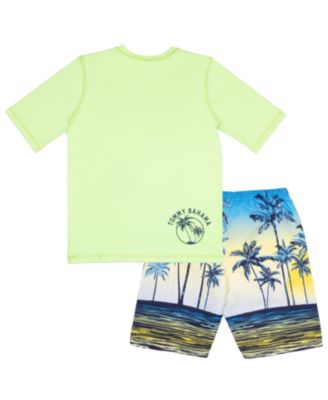 Boys Rash Guard and Swim Trunks 2-Piece Swimsuit Set