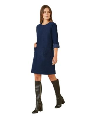 Women's Cord Tunic Dress With Pockets