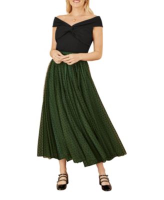 Women's Mesh Heart Print Tulle Skirt