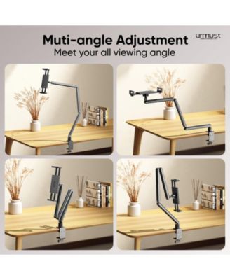 Tablet Stand for Desk, Adjustable iPad Holder Clamp Mount, 360° Rotation, Sturdy Aluminum Tablet Arm Mount for 4.7"-13" Device