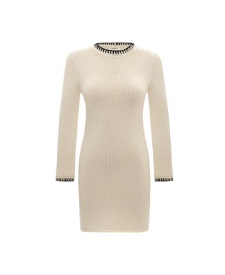 Women's Scarlett Contrast Stitch Wool Mini Dress