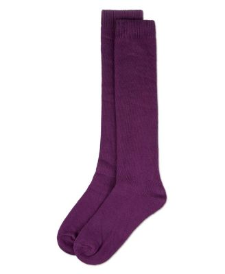 Women's Cotton Blend Solid Knit Knee High Socks